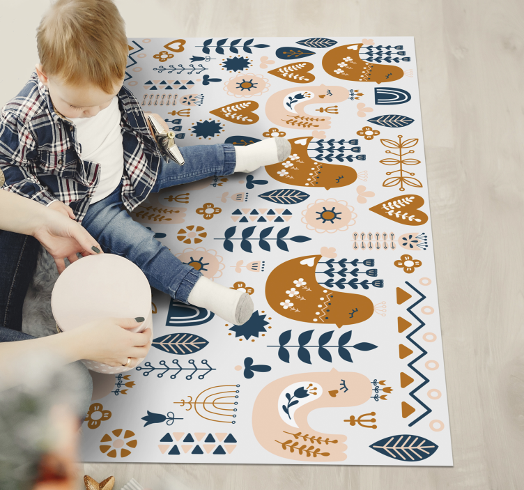 Playful Nursery Patterns kids vinyl rug - TenStickers