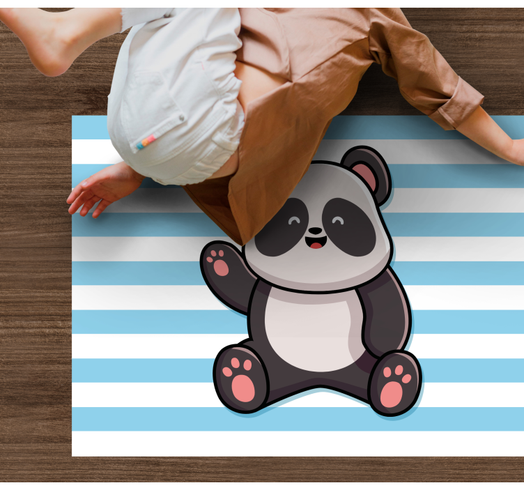 Playful Panda Design kids vinyl rug - TenStickers