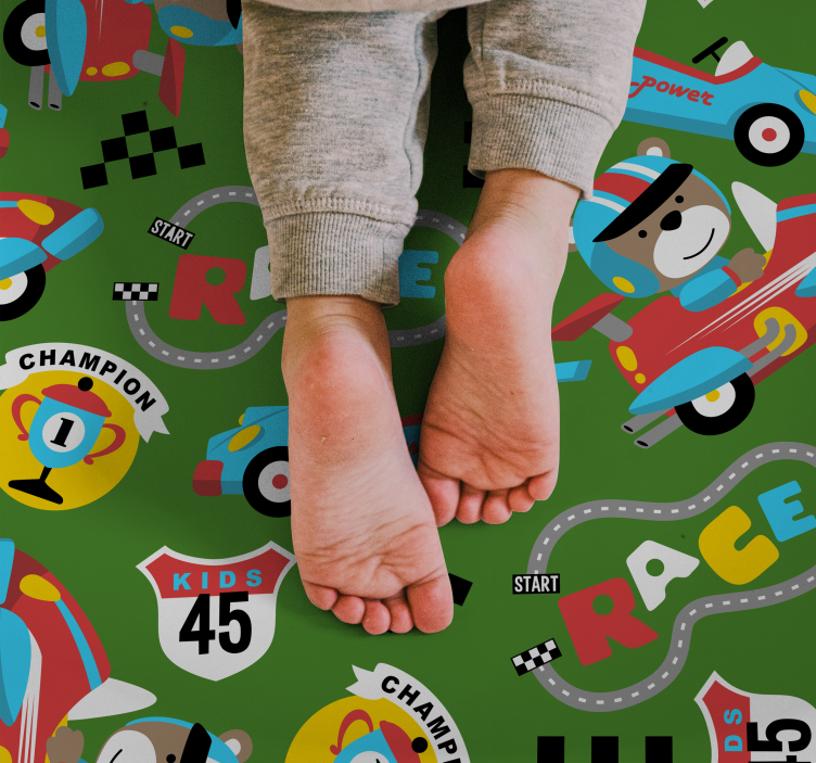 Playful Racing Circuit vinyl rug - TenStickers