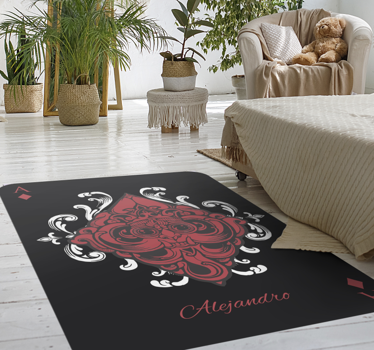 Playing card with name bedroom vinyl rug - TenStickers
