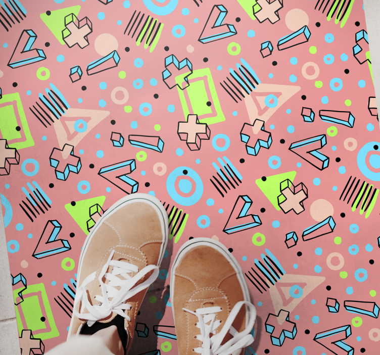 Plus signs pattern teen vinyl rug - TenStickers