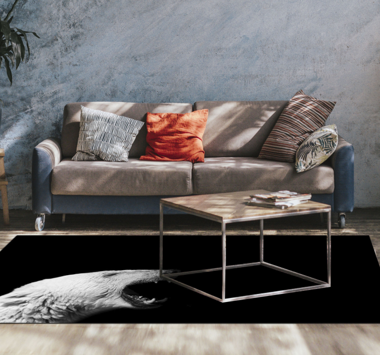 Polar bear profile animal vinyl rug - TenStickers