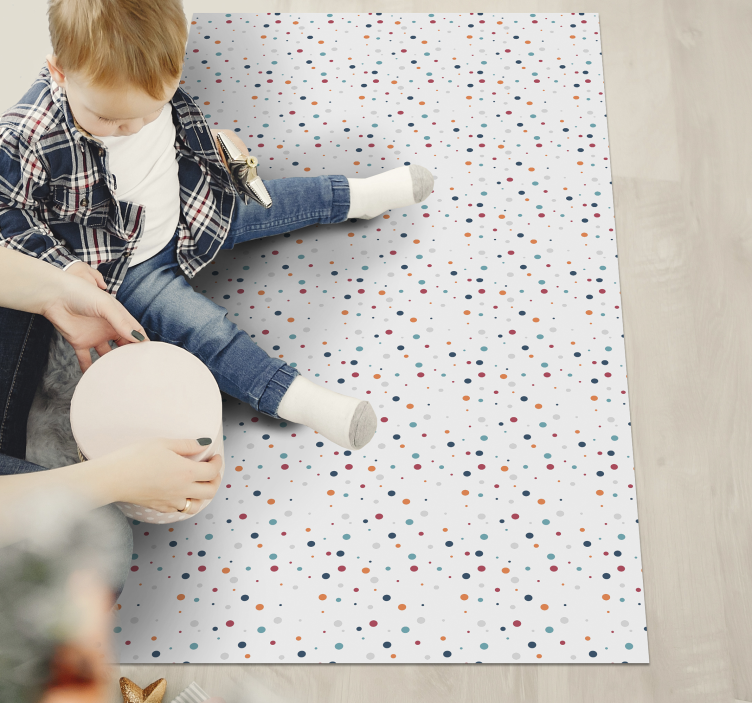 Polka Dot Fun kids vinyl rug - TenStickers