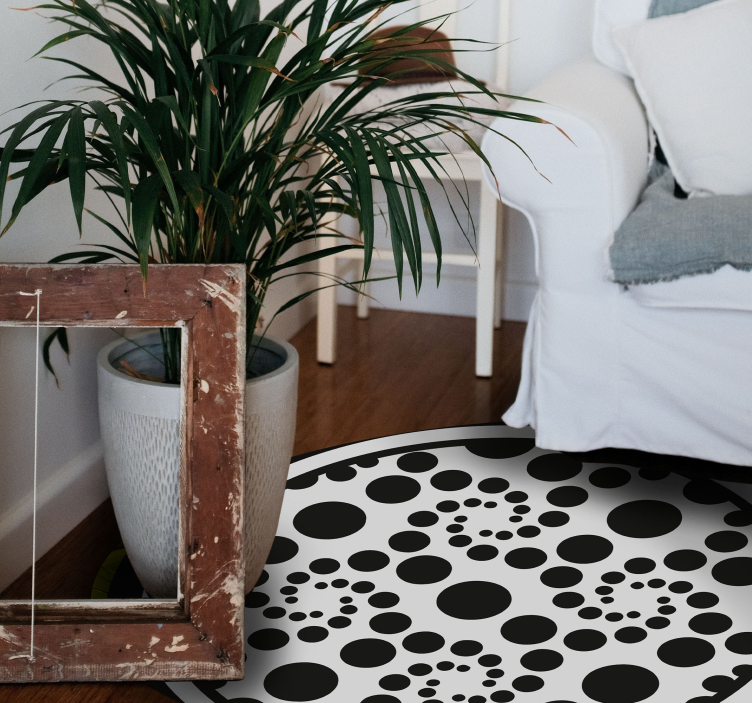 Polka Dot Swirls geometric vinyl rugs - TenStickers