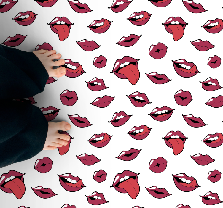 Pop Art Lips teenager vinyl rug - TenStickers