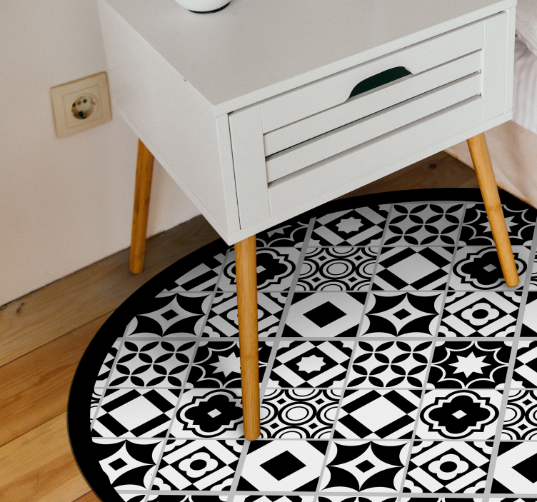 Portuguese circular mandala vinyl rug - TenStickers