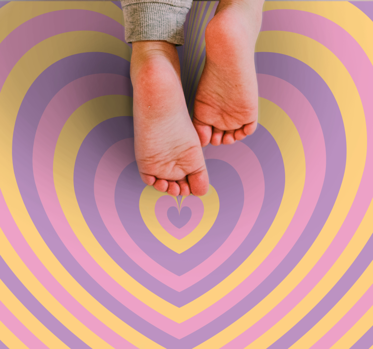 Psychedelic groovy heart modern rug - TenStickers