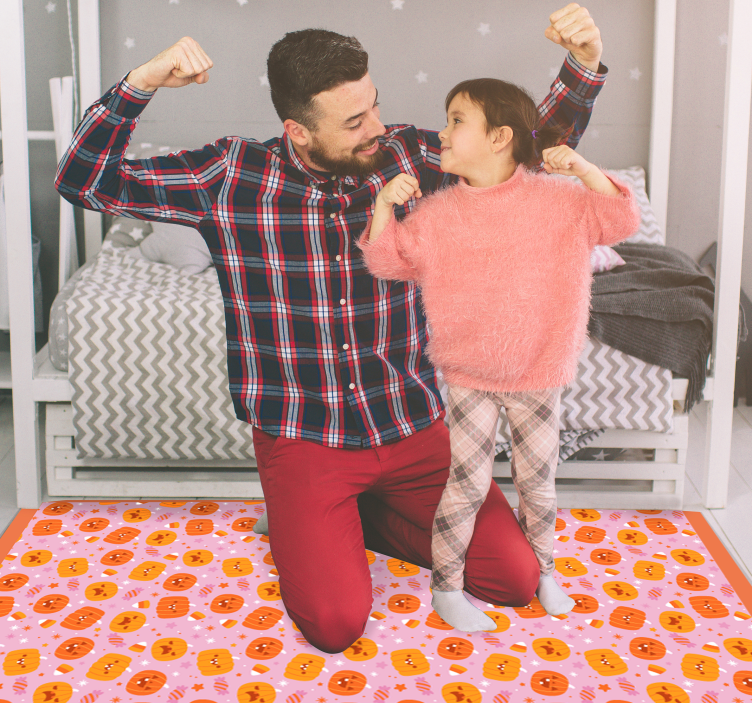 Pumpkin Motif Spread halloween vinyl rug - TenStickers