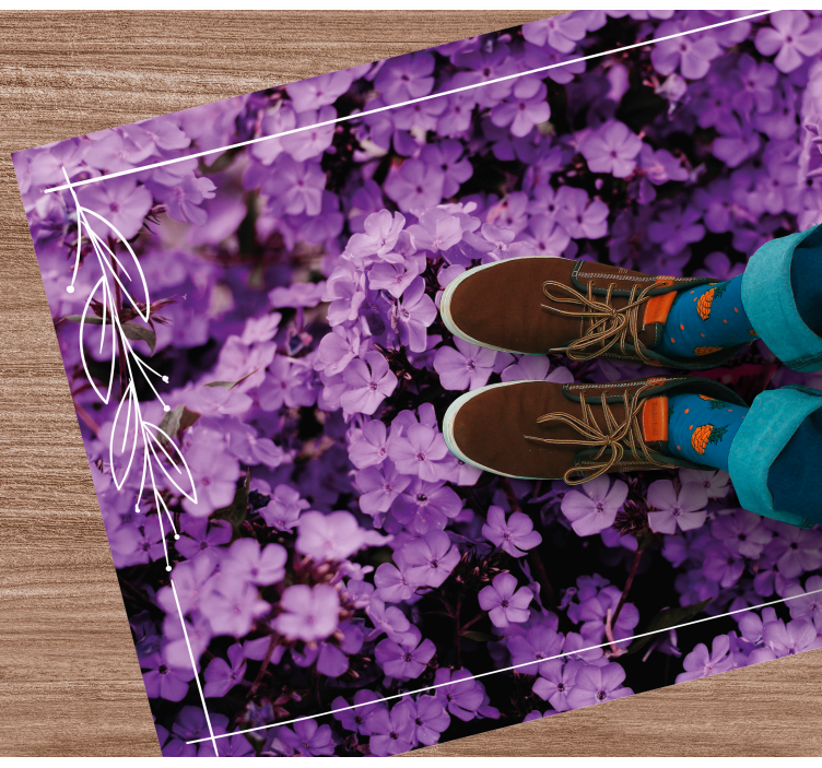 Purple shades flower vinyl rug - TenStickers