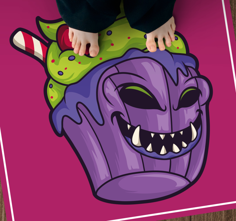 Ravenous Cupcake Monster teenager vinyl rug - TenStickers