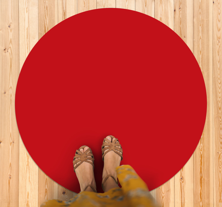 Red background modern vinyl rug - TenStickers