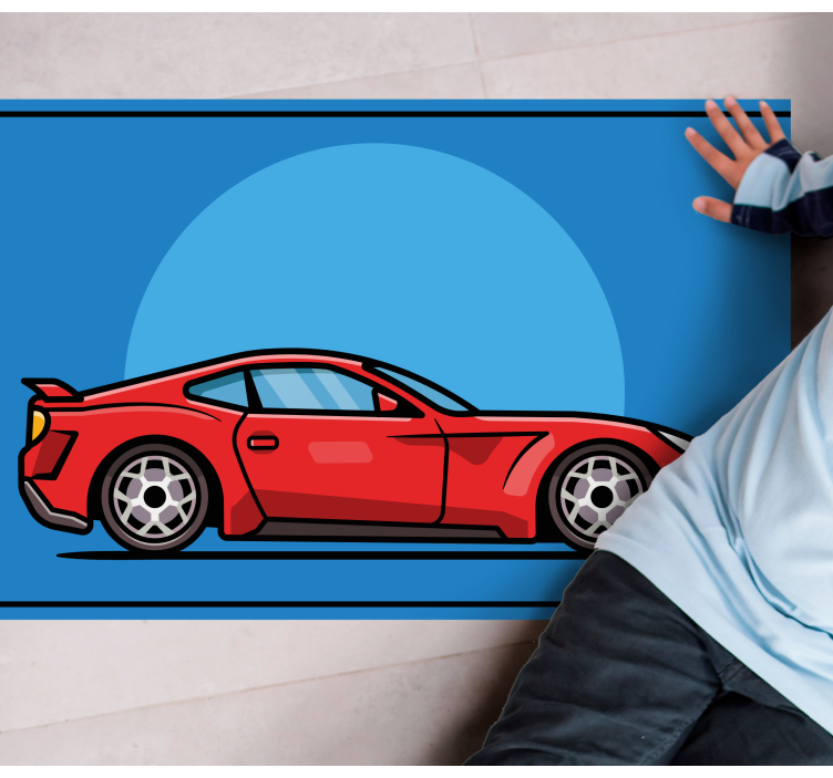 Red Sports Car teenager vinyl rug - TenStickers