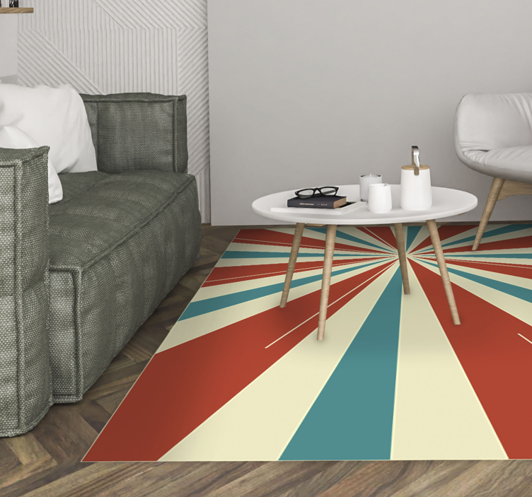 Retro Lines explosion vintage rug - TenStickers