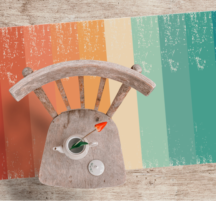 Retro striped rainbow vintage rug - TenStickers