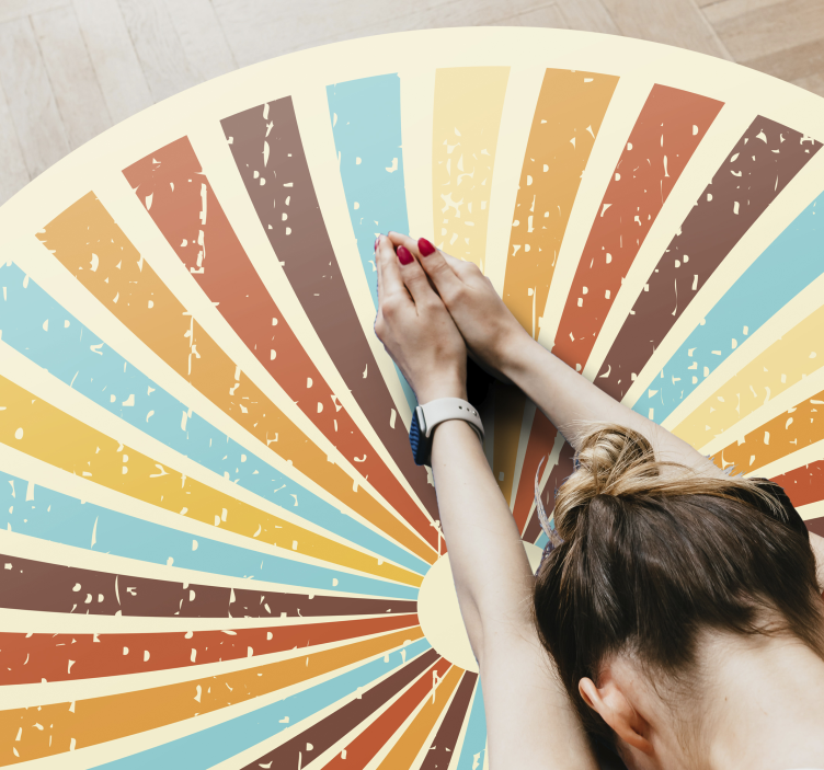 Retro sunburst rays vinyl rug - TenStickers