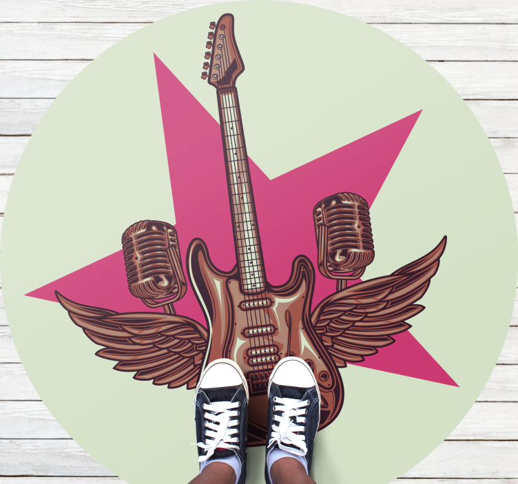 Rock star tribute teenager vinyl rug - TenStickers