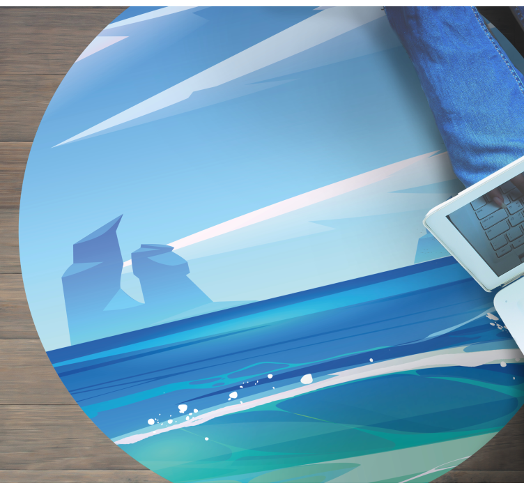 Rocks and sea cartoon nature vinyl rug - TenStickers