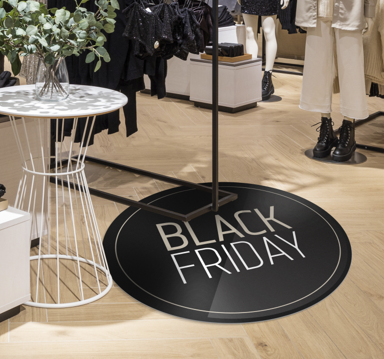 Round Black Friday circular black rug - TenStickers