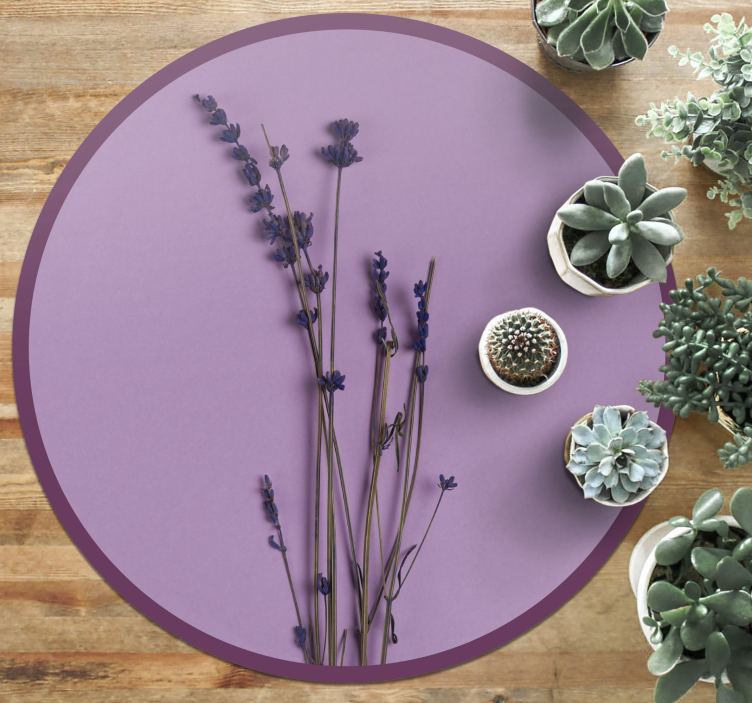 Round simplistic lavender floral rug - TenStickers