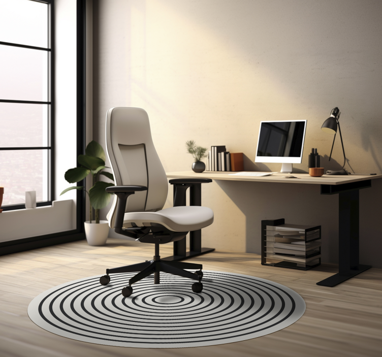 Rounded lines office vinyl carpet - TenStickers