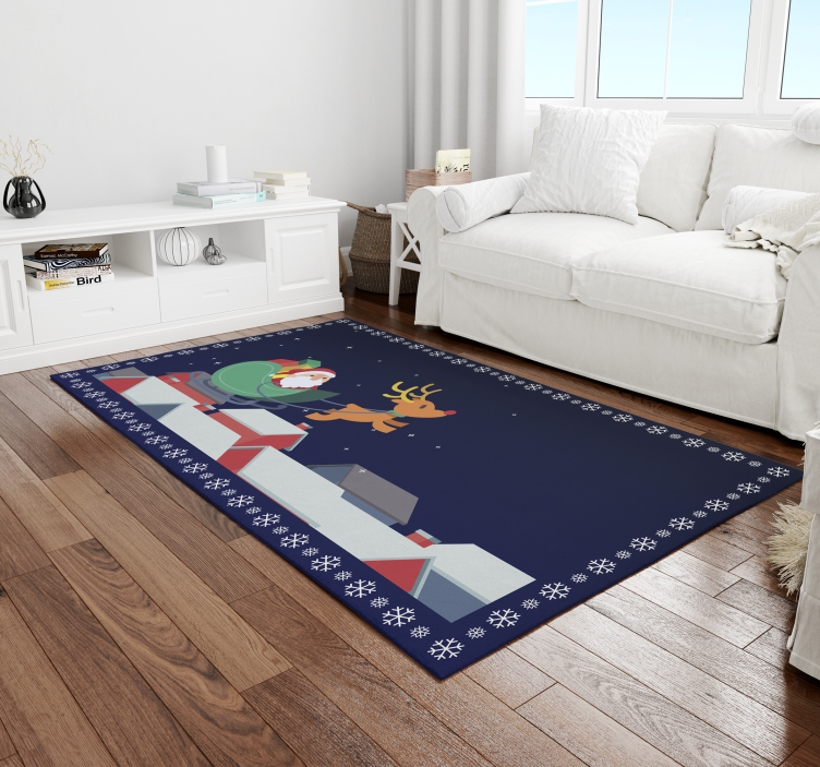 Santa's Sleigh Ride halloween vinyl rug - TenStickers
