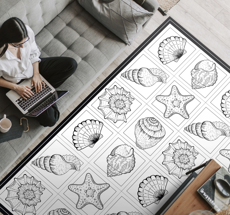 Seashell Artwork nature vinyl rug - TenStickers