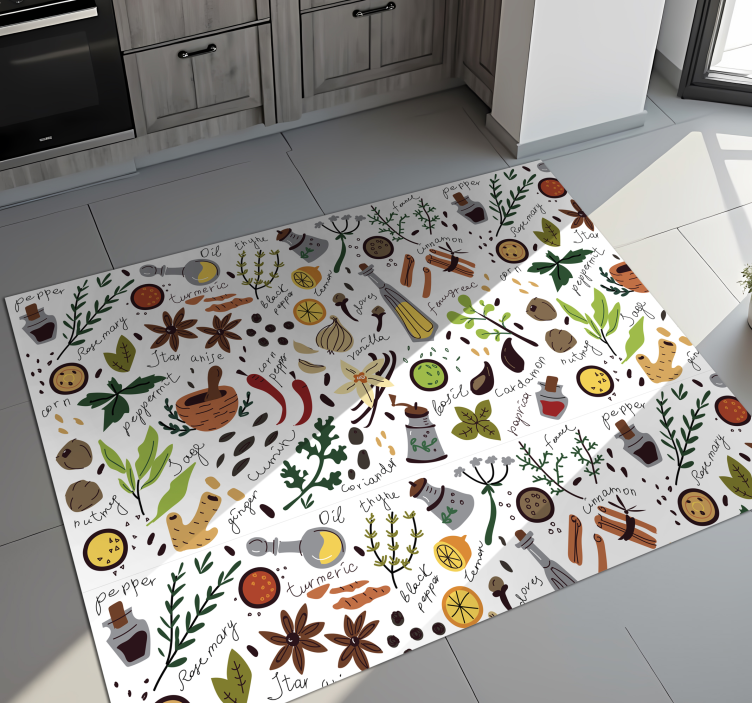 Seasoning kitchen floor tiles - TenStickers