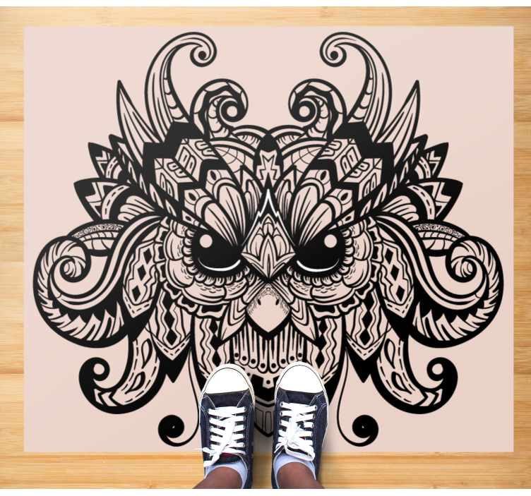 Shape of black owl Illustration bedroom rug - TenStickers