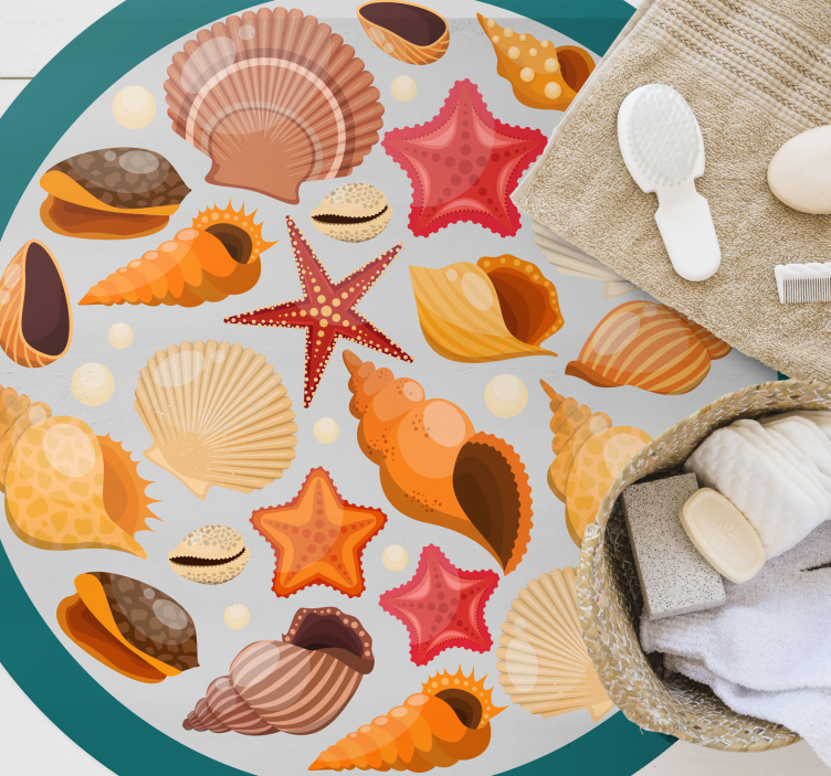 Shells on a beach nature rug - TenStickers