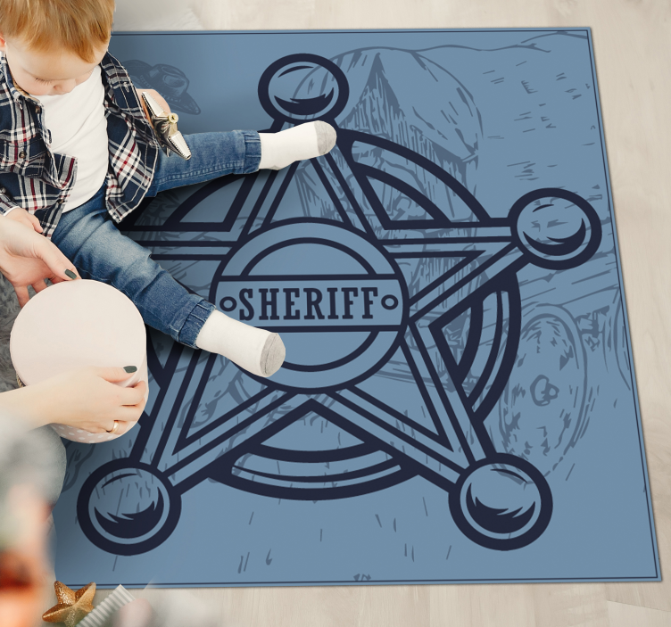 Sheriff Badge Emblem gaming vinyl rug - TenStickers