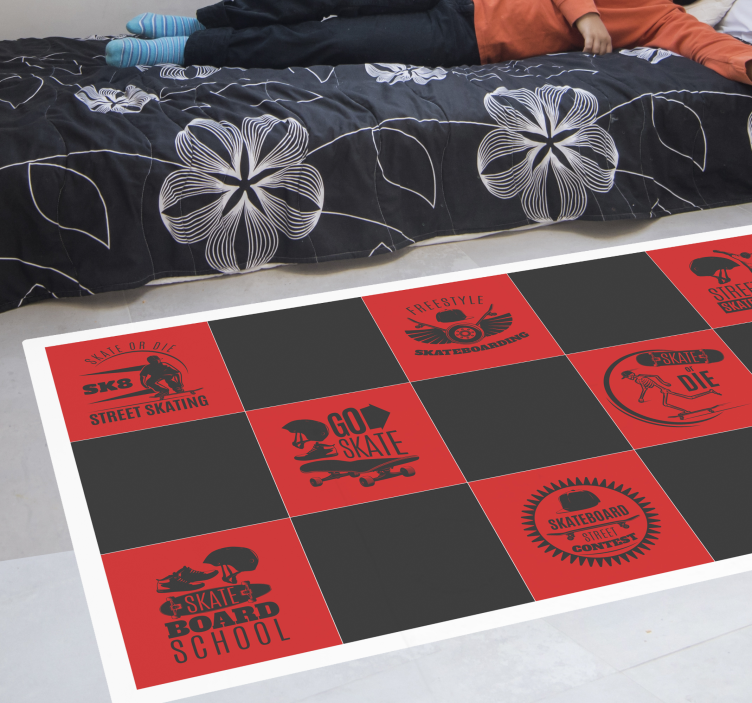 Skateboard Themed gaming vinyl rug - TenStickers