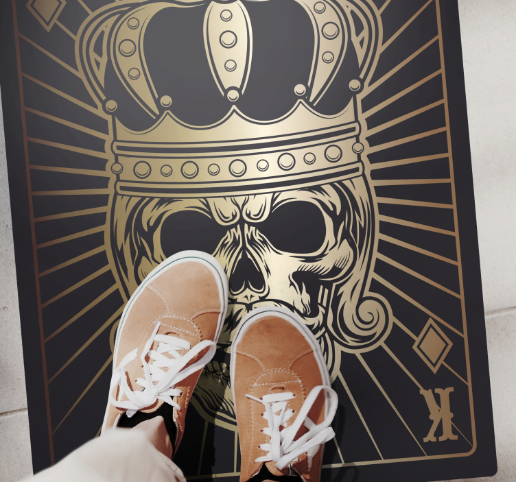 Skull crown motif halloween vinyl rug - TenStickers