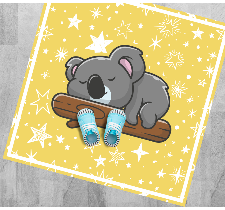Sleeping koala on tree branch animal rug - TenStickers