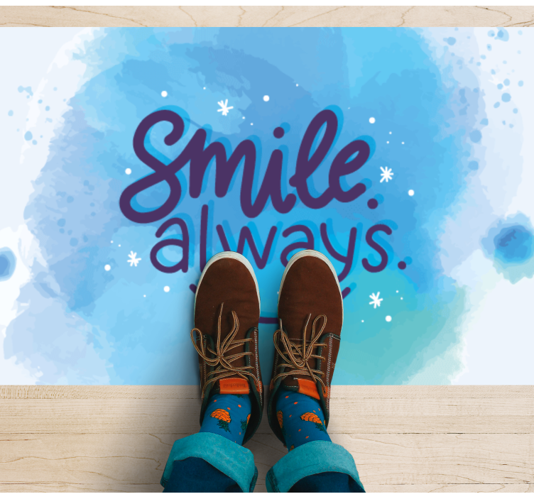 Smile always on watercolor rectangular rug - TenStickers
