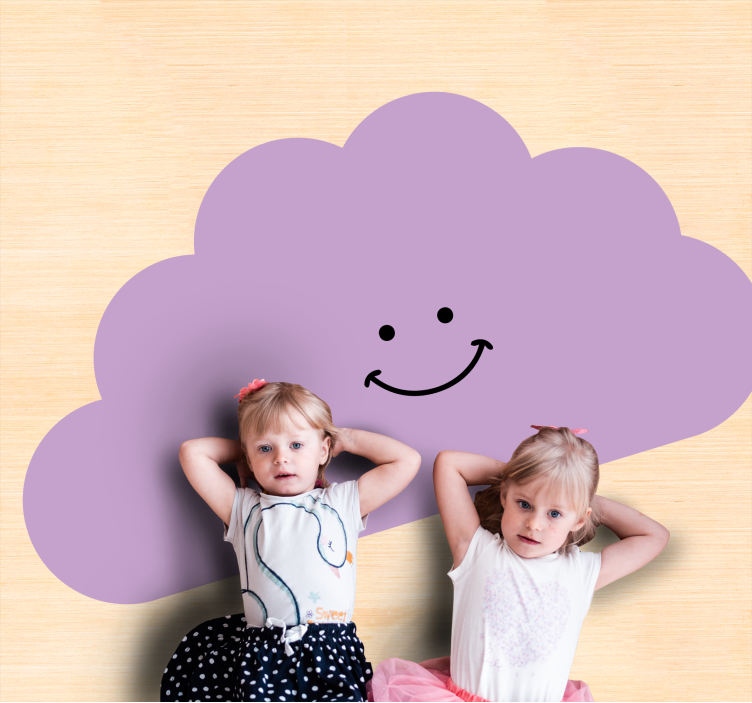 Smiling Cloud Shape nursery vinyl rug - TenStickers