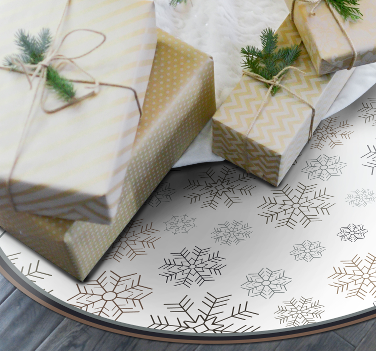 Snowflake circles vinyl living room rug - TenStickers