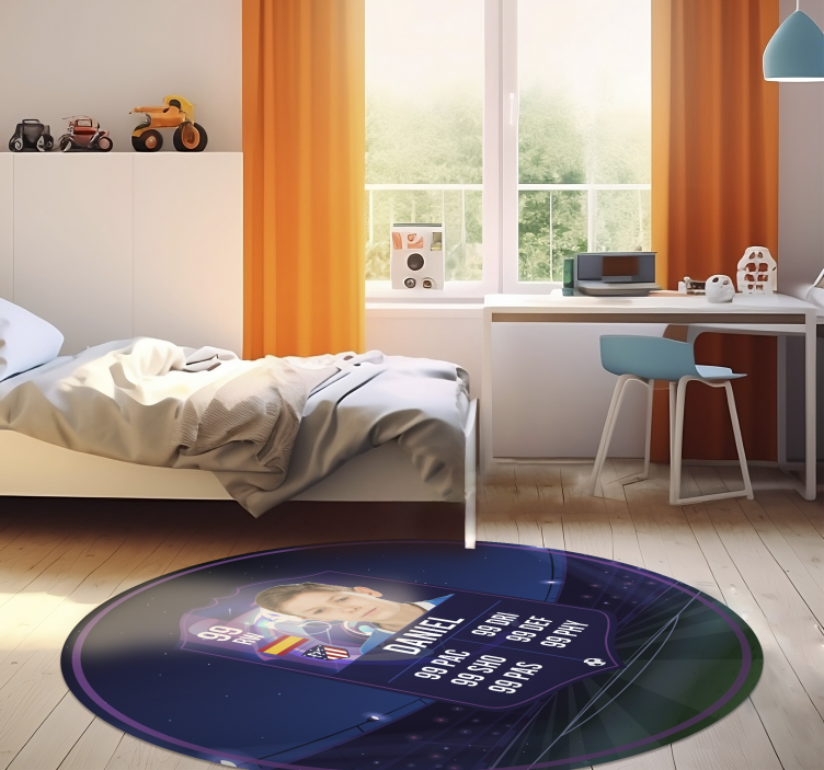 Soccer player card teenage bedroom rug - TenStickers