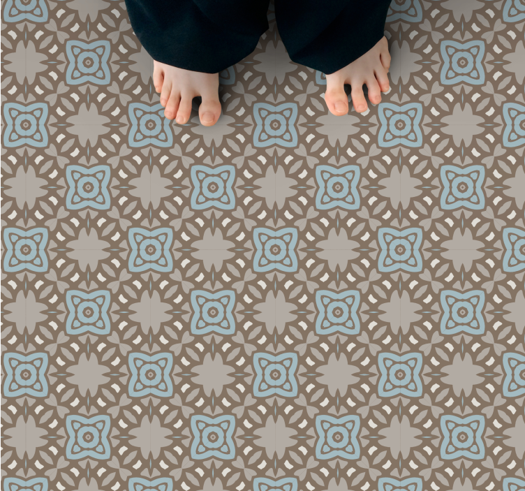 Soft colors victorian style pattern tile carpet - TenStickers