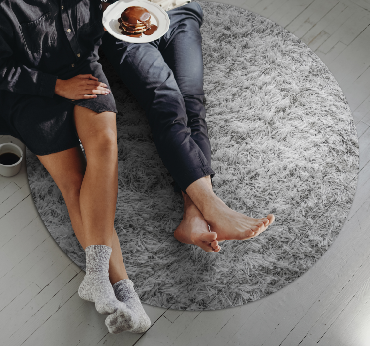 soft grey living room vinyl rug - TenStickers