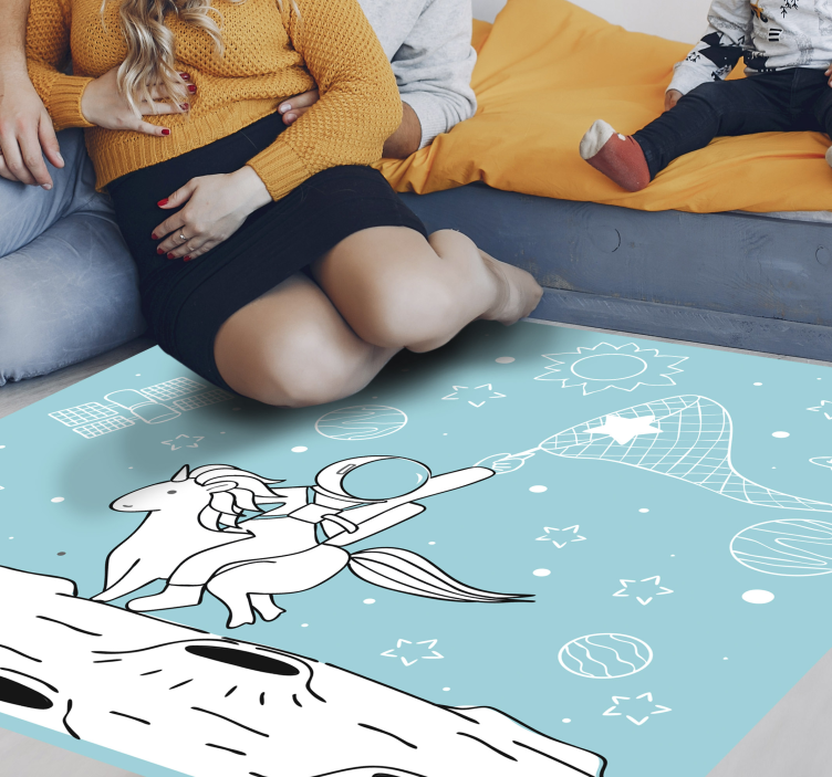 Space Adventure Motif gaming vinyl rug - TenStickers