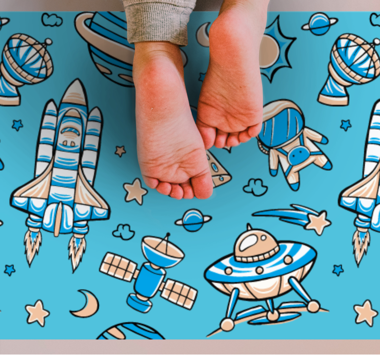 Space exploration adventure star vinyl rug - TenStickers