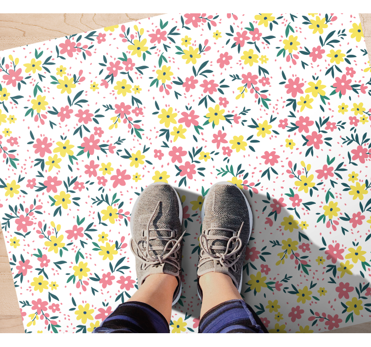 Spring canvas floral vinyl rug - TenStickers