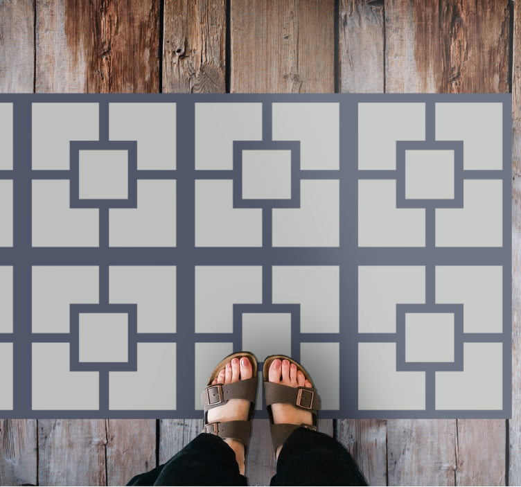 Square pattern geometric vinyl rug - TenStickers