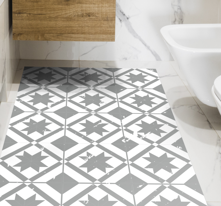 Star Patterned Tiles mosaic vinyl rug - TenStickers