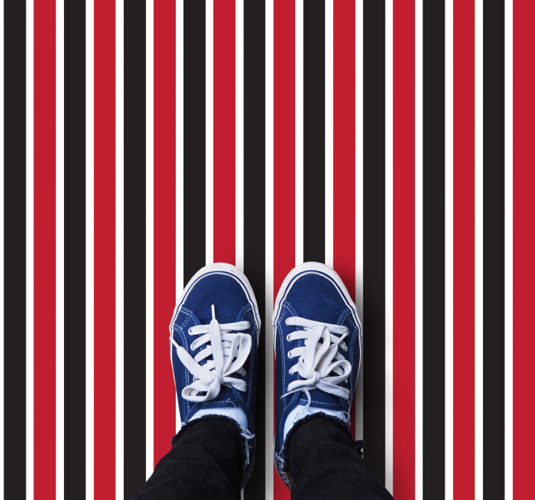 Striking Vertical Lines stripes vinyl rug - TenStickers