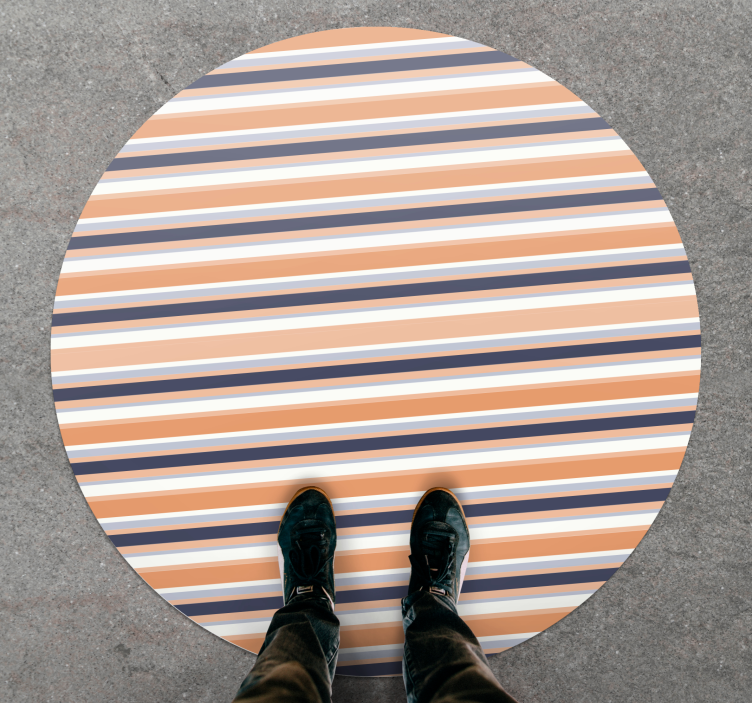 Striped Circular Motif stripes vinyl rug - TenStickers