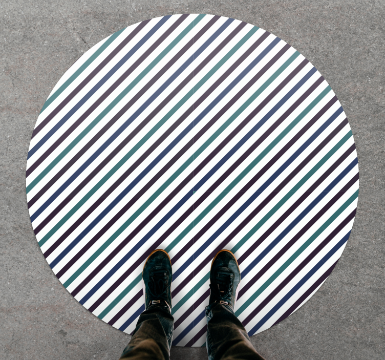 Grey and green stripes vinyl rug - TenStickers