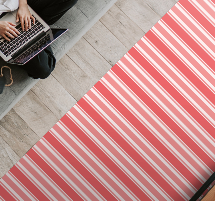 Striped Pink Harmony stripes vinyl rug - TenStickers