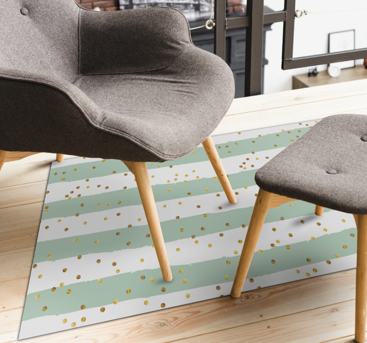 Striped Polka Dots stripes vinyl rug - TenStickers