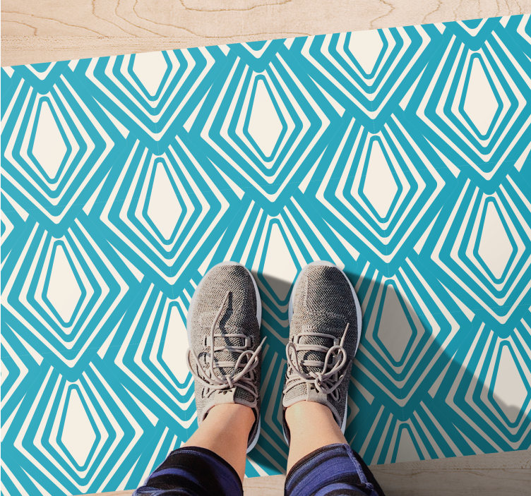 Stylish geometric layers bedroom vinyl rug - TenStickers